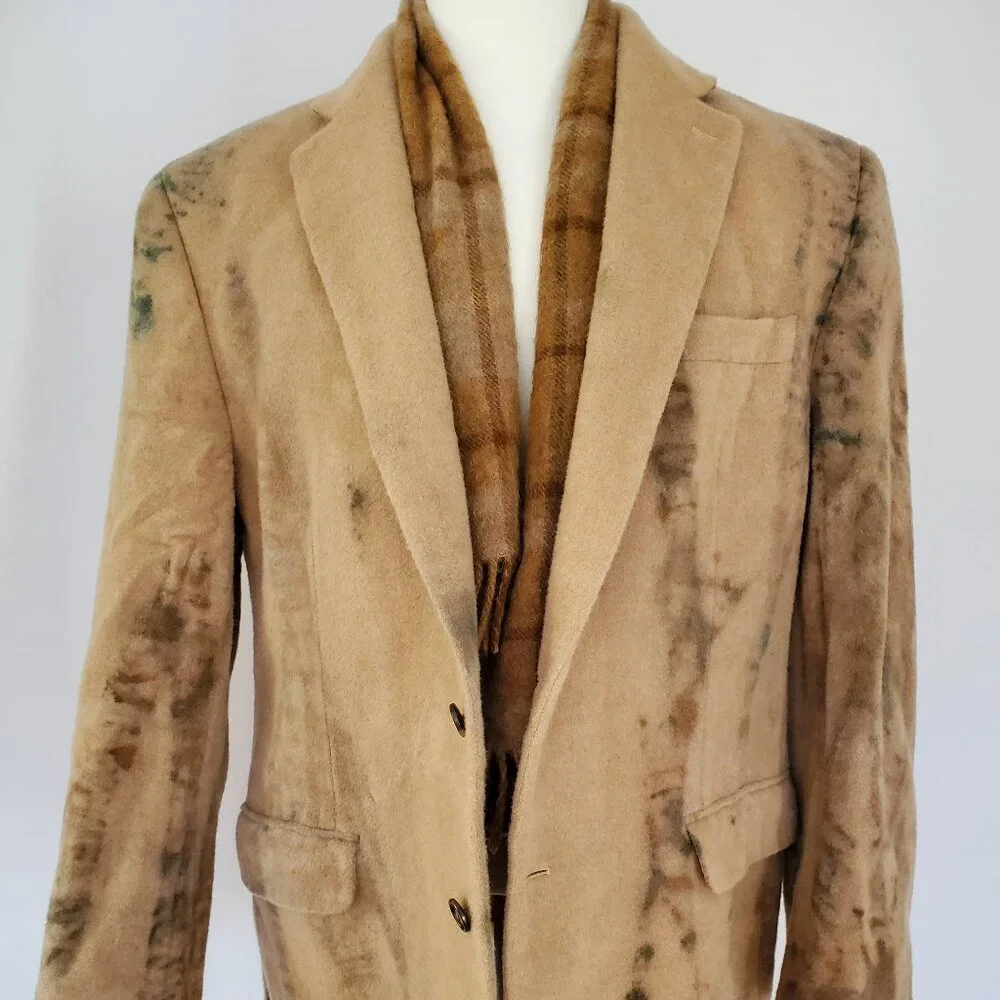 Ralph Lauren Loro Piana cowboy camel wool blazer camo green brown tan gray 46 L